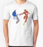 Camiseta Flash e Sonic